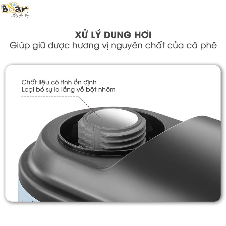 Máy pha cà phê Espresso Bear, máy pha cafe espresso tự động, công suất 800W vòi hơi áp suất 5Bar –Hàng chính hãng BH 18T