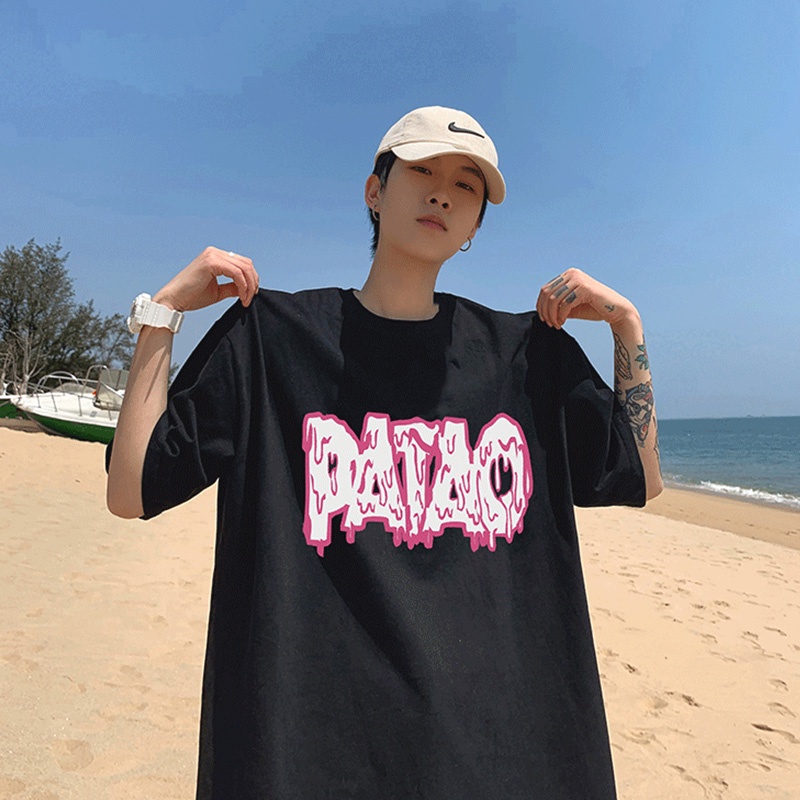 【Quảng Châu】Áo thun tay lỡ nam nữ From rộng, áo phông Unisex dáng xuông streetwear Áo phông chữ Ulzzang - Tsxs