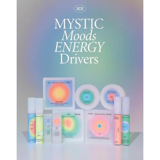 Phấn mắt, phấn má, son BST 3CE Mystic Moods Energy Drivers