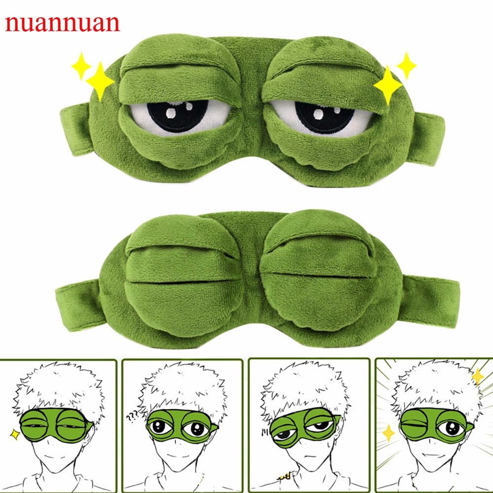 Bịt mắt hình chú ếch buồn bã 3D giúp ngủ ngon thư giãn khi đi du lịch/làm trang phục hóa trang