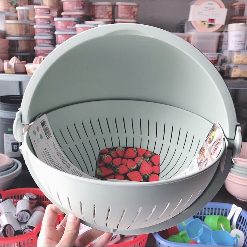 Bộ thau rổ xoay đa năng INOCHI 28 cm - Giao màu ngẫu nhiên