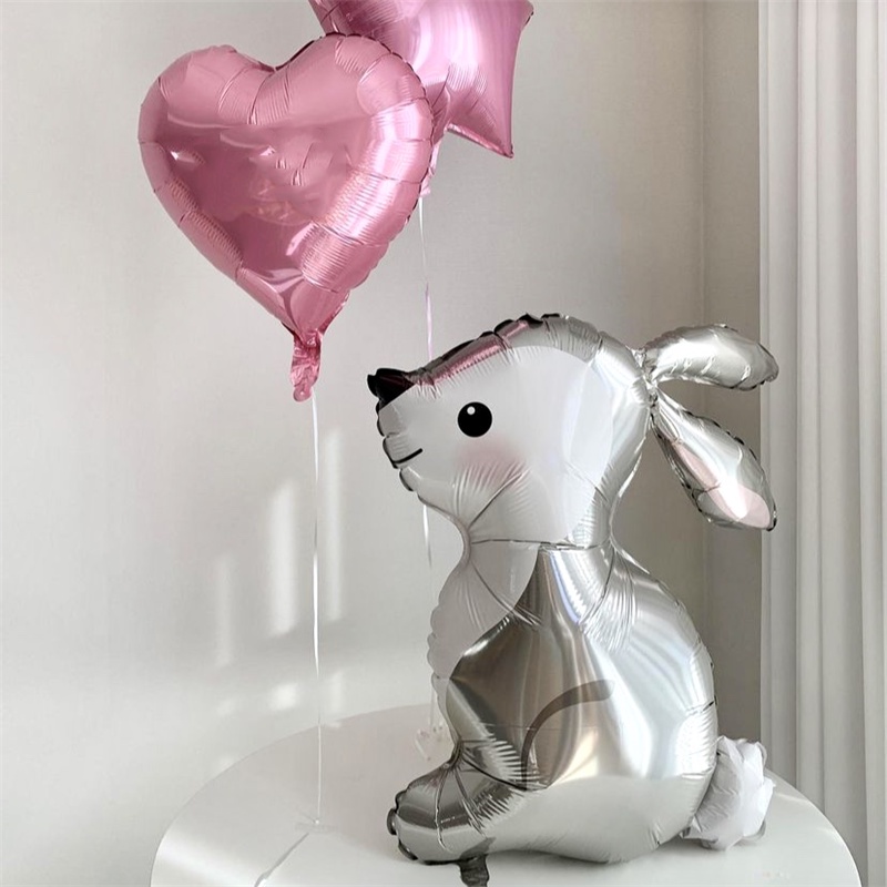 Bong bóng hình nhôm hình thỏ ngọc trang trí tiệc, trang trí sinh nhật