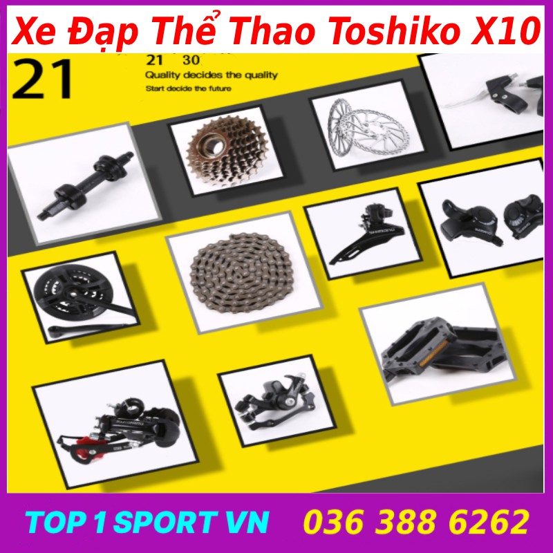 Xe đạp tập thể dục máy tập gym TÔSHIKÔ X9, Khung thép sơn tĩnh điện, Tặng má phanh + cảm biến nhịp tim + đồng hồ chỉ số