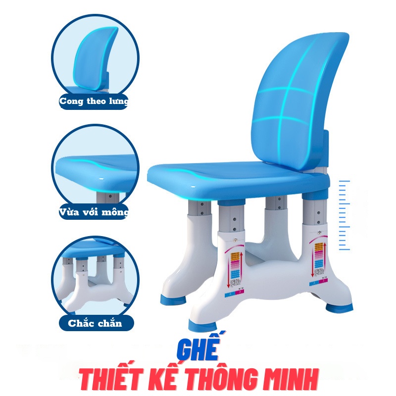 Bàn ghế học sinh B02 Chống gù chống cận, Dành cho mọi độ tuổi, Bảo hành 24 tháng, lỗi 1 đổi 1