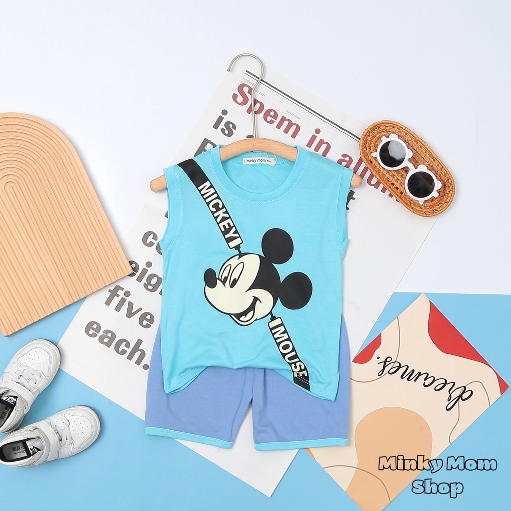 ✨Size(9-32Kg)✨FREE SHIPBộ MinKy Mom Sát Nách Thun Lạnh Dể Thương Cho Bé Gái Bé Trai, Đủ Màu