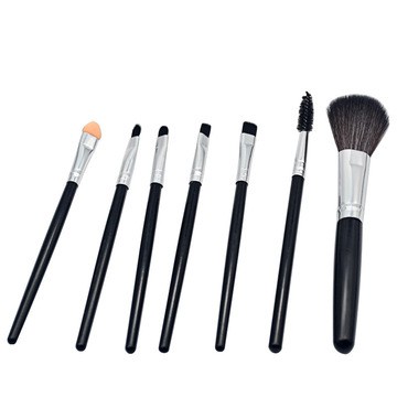 Bộ cọ trang điểm 7 món màu đen, bộ cọ kèm túi nhựa PVC tiện lợi A - Sammi beauty