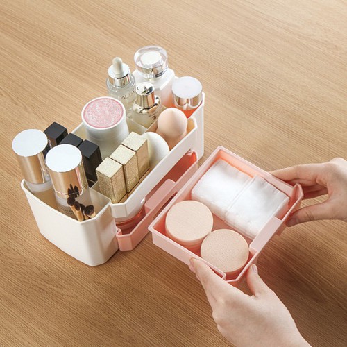 KỆ ĐỰNG MỸ PHẨM NHỰA 2 NGĂN KÉO MẪU MỚI GIÁ RẺ