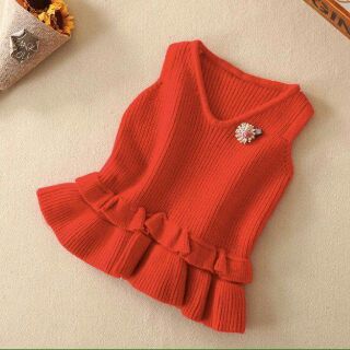 Áo gile len cừu cho bé gái