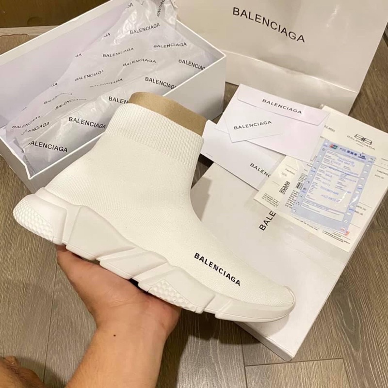 GIẦY BA.LEN.CIAGA TRẮNG CỔ CHUN 1:1 SC [ FREESHIP + BOX ]