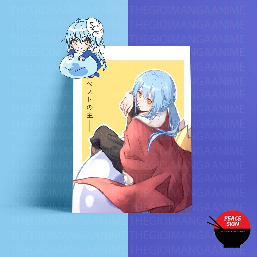Tấm Postcard giấy 260gsm cao cấp Tensei Shitara Slime Datta Ken CHUYỂN SINH THÀNH SLIME A5 anime chibi ảnh đẹp nhiều mẫu