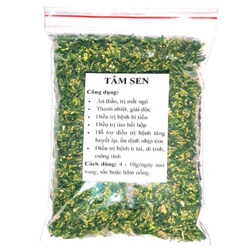 Gói 100gr tâm sen Quê sấy khô hỗ trợ mất ngủ cực hiệu quả