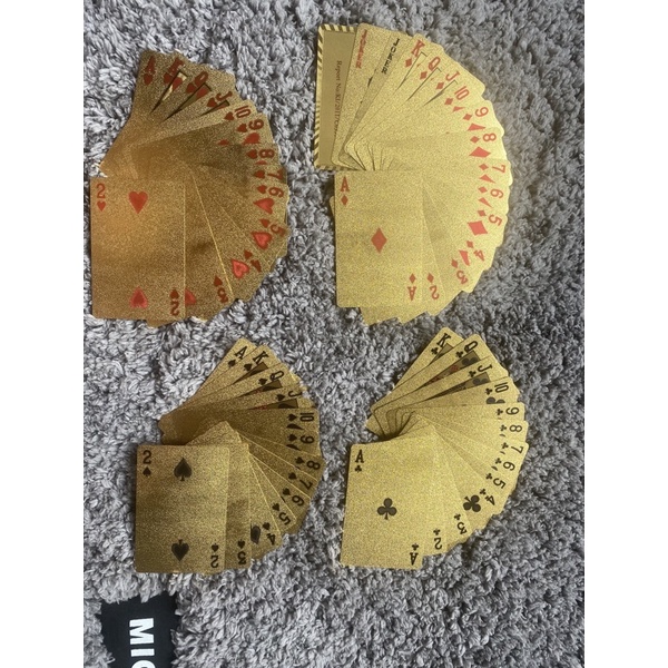 Bộ bài Tây mạ vàng cao cấp 24k chống thấm nước. Tú lơ khơ