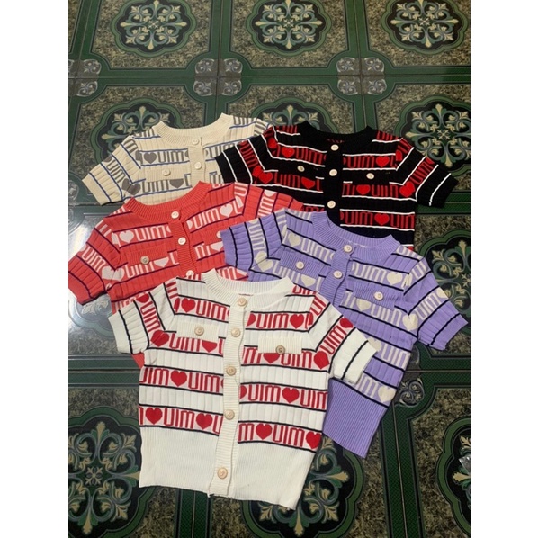 Áo len chữ ngắn tay , áo mongtoghi cúc dọc siêu sịn sò _ThaoVanShop