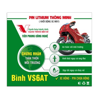 PIN LITHIUM THÔNG MINH VISION VS6AT ( Khởi động xe máy)