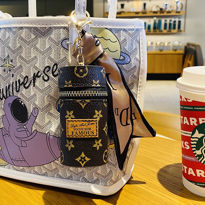 Khăn Choàng Cổ Kiêm Túi Xách / Móc Khóa Xe Hơi Bằng Da Sáng Tạo Thời Trang Cho Nữ