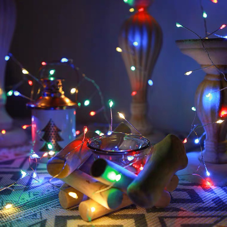 Đèn LED Trang Trí Đom Đóm Nhí Dài 10 MÉT 300 BÓNG Sợi Đồng - Đèn LED Trang Trí Fairy Light 8 Chế Độ Chóp