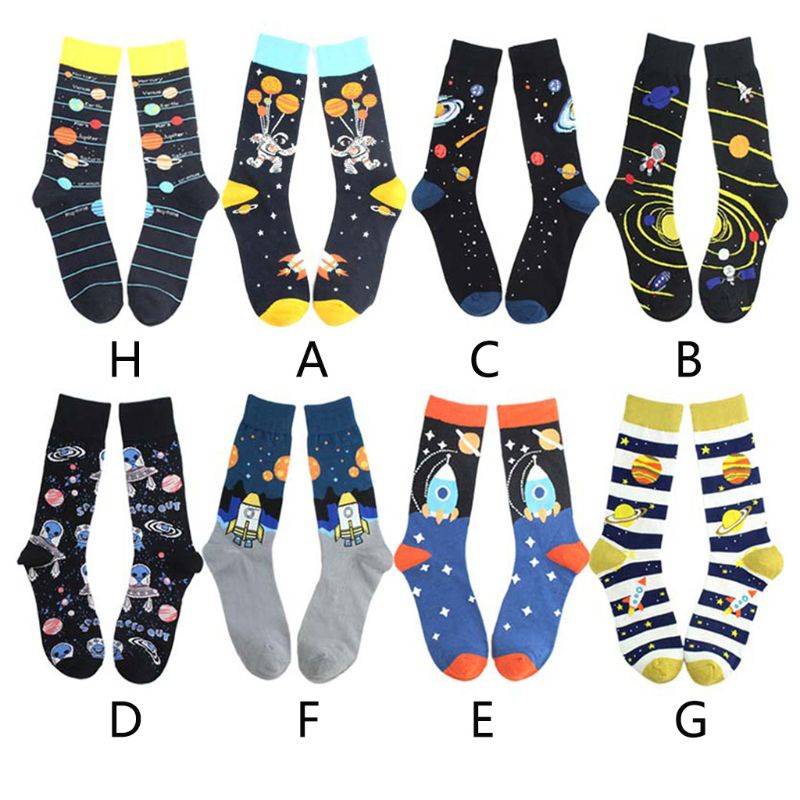 Vớ Cotton Cổ Cao In Hình Phi Hành Gia / Tàu Vũ Trụ Màu Sắc Tương Phản Phong Cách Harajuku Cho Nam | BigBuy360 - bigbuy360.vn
