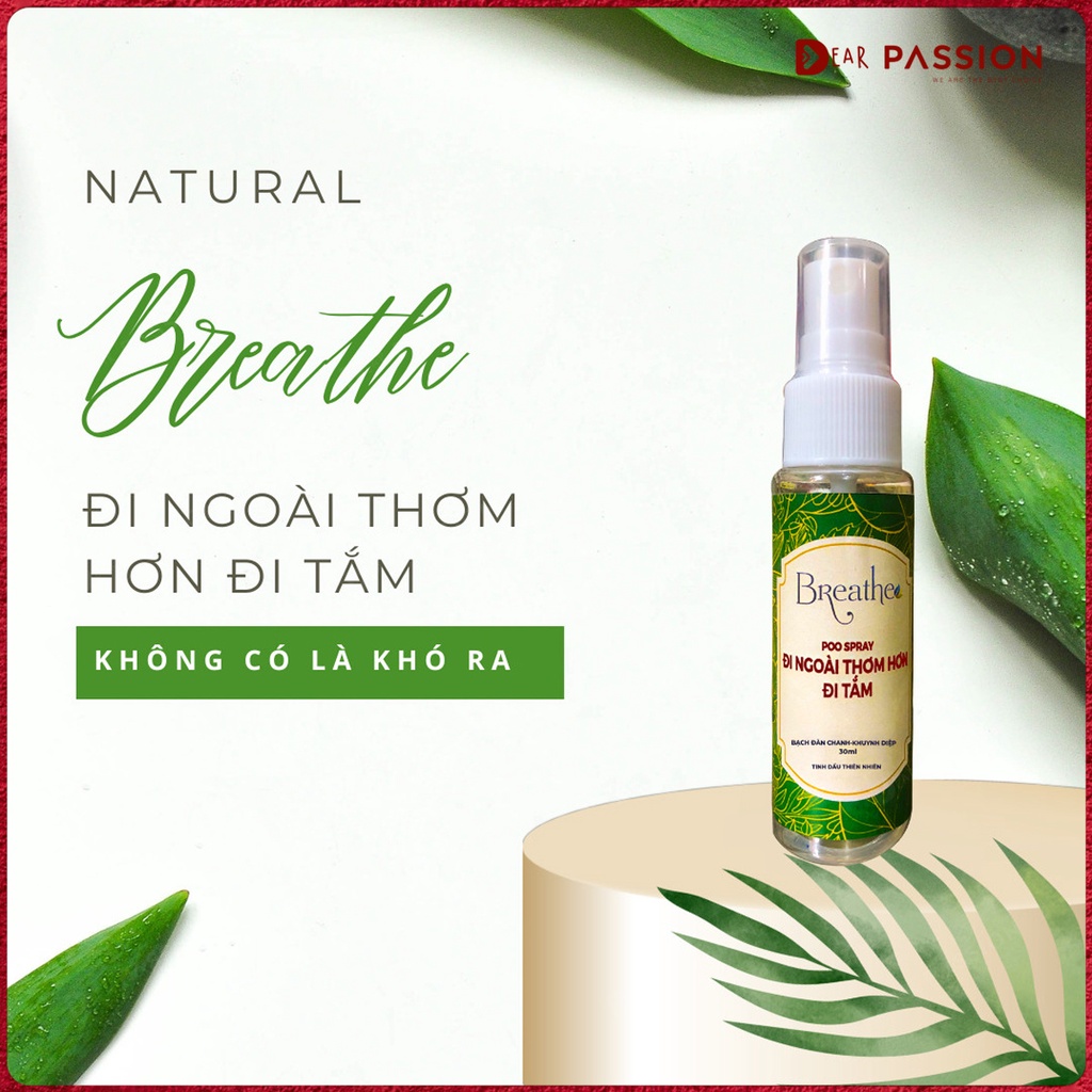 Xịt khử mùi Breathe, giúp tạo hương thơm và ngăn mùi khi đi vệ sinh 30ml