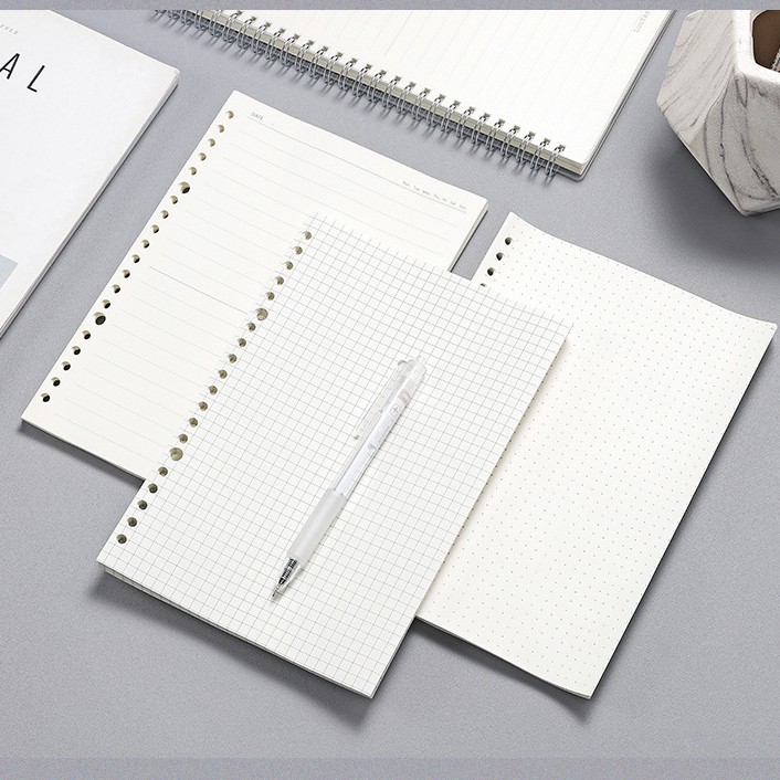 [GIẤY XỊN] 60 Tờ Giấy Refill A4/B5/A5 Cho Sổ Planner Bìa Còng - Ruột Giấy Refill Bullet Journal - RosyPosy