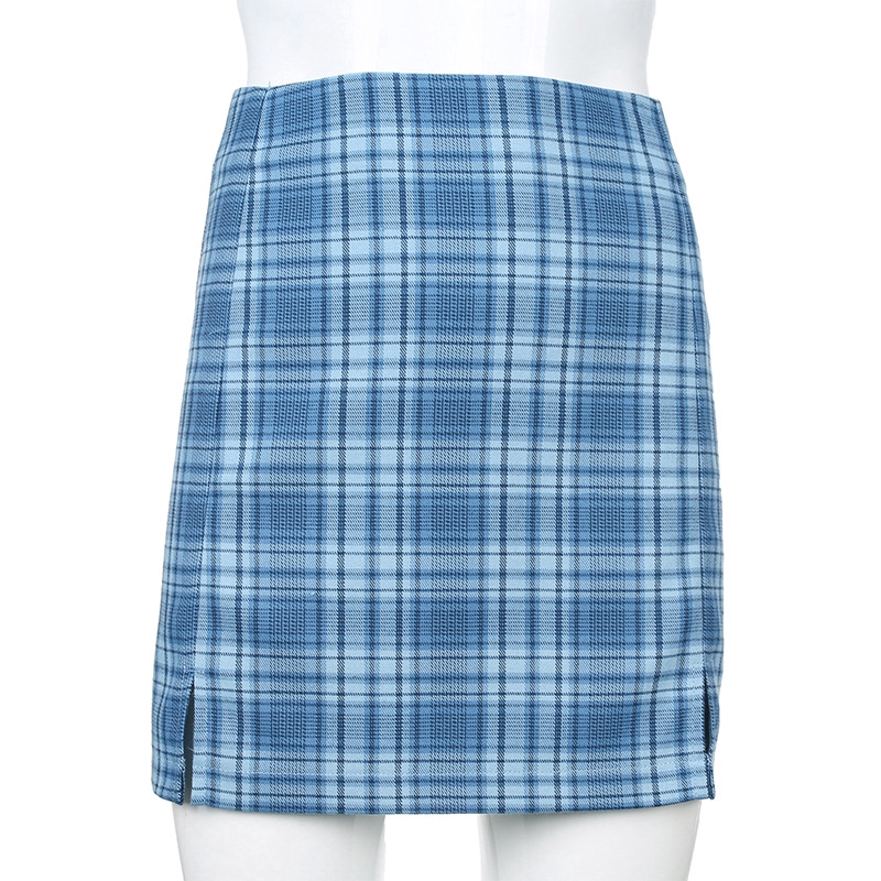 Fashion Women Plaid High Waist Sexy Split Street Skirt | BigBuy360 - bigbuy360.vn