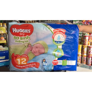 Miếng lót sơ sinh Huggies NB1 - 100 miếng TẶNG 12 MIẾNG TÃ DÁN SƠ SINH 2 GOI