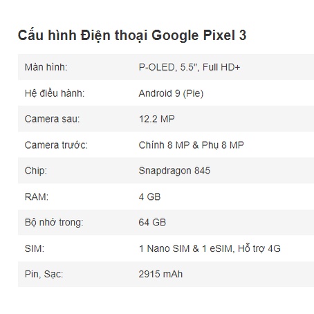 Điện thoại Google Pixel 3a XL, 3xl, 3 | BigBuy360 - bigbuy360.vn