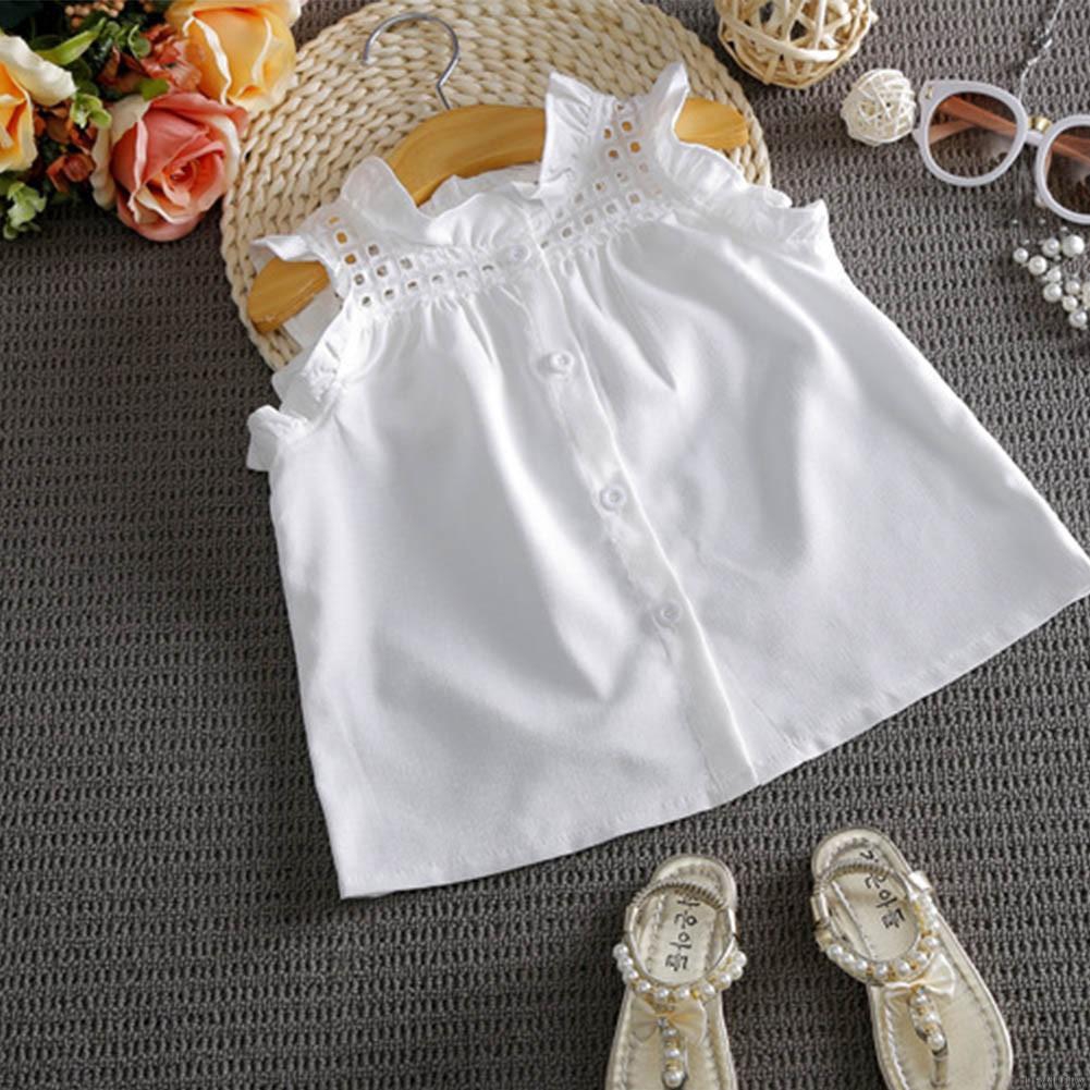 Bộ áo sát nách + Chân váy xòe trang trí phong cách Hàn Quốc cho bé gái