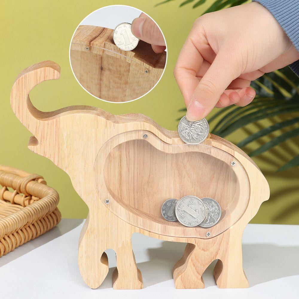 Hộp Đựng Tiền Tiết Kiệm Bằng Gỗ Thủ Công Để Bàn Trang Trí