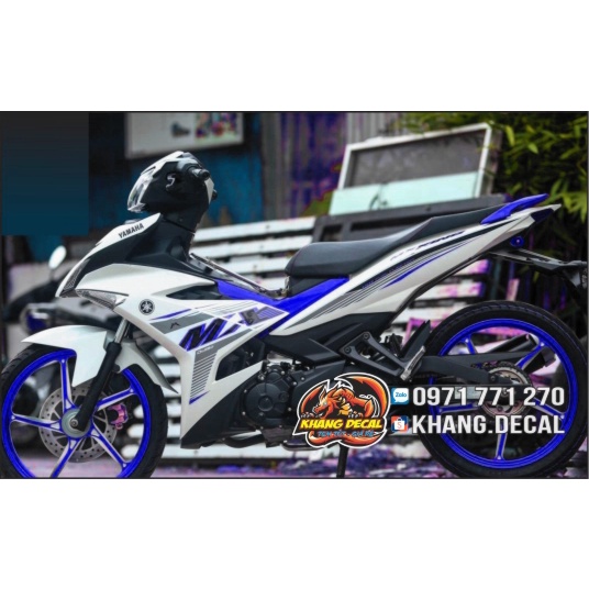 Tem rời Exciter 150 MX KING xe trắng phối tem cam/ đỏ xam đen