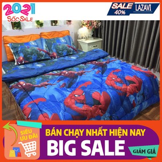 Sỉ Bộ chăn phao ga gối 1m2 mẫu người nhện