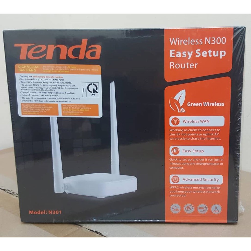 Bộ phát wifi Tenda N301 chính hãng