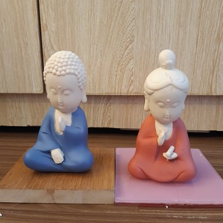 Tượng phật gốm sứ thiền định, phật bà, phật ông tọa thiền trang trí