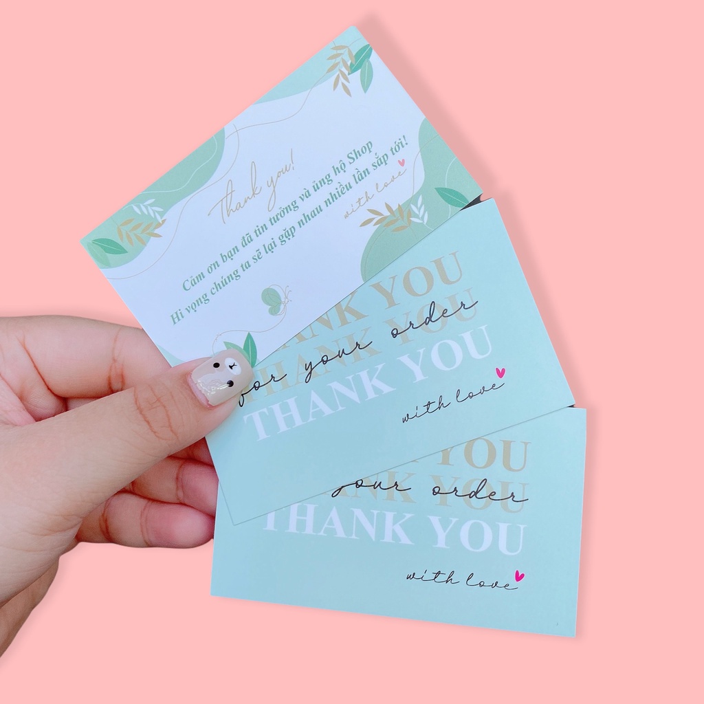 [Clip thật] COMBO 100 Card cám ơn, thiệp cảm ơn hoặc Thank you card dành riêng cho shop bán hàng dùngđể tặng khách hàng