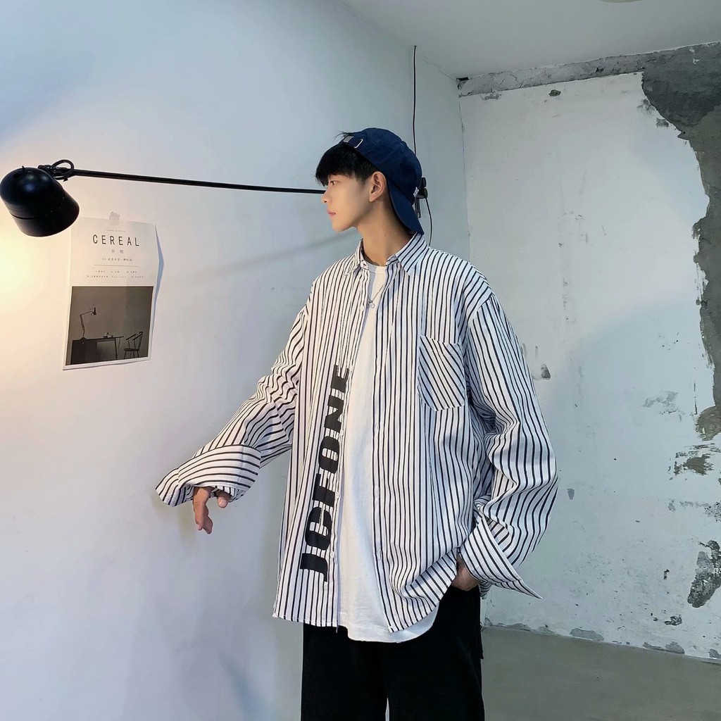 Men's dynamic style long-sleeved striped shirt | BigBuy360 - bigbuy360.vn