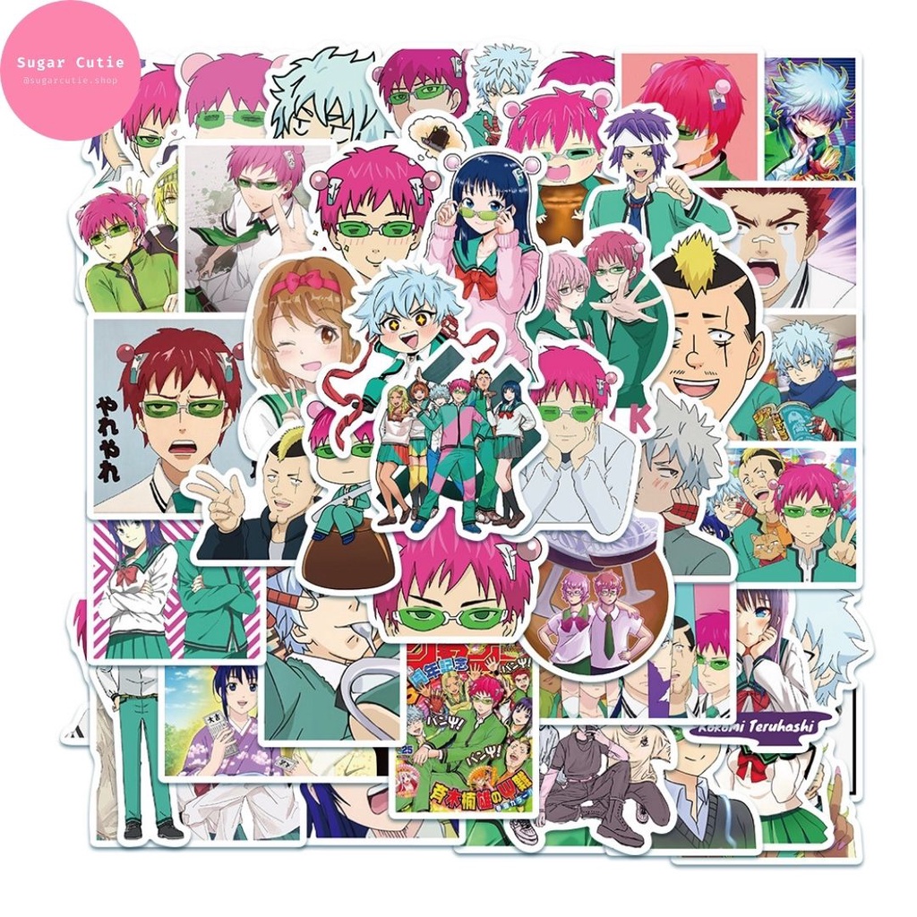 Stickers anime Saiki Kusuo no Sai Nan(The Disastrous Life of Saiki K.) 50 miếng hài hước