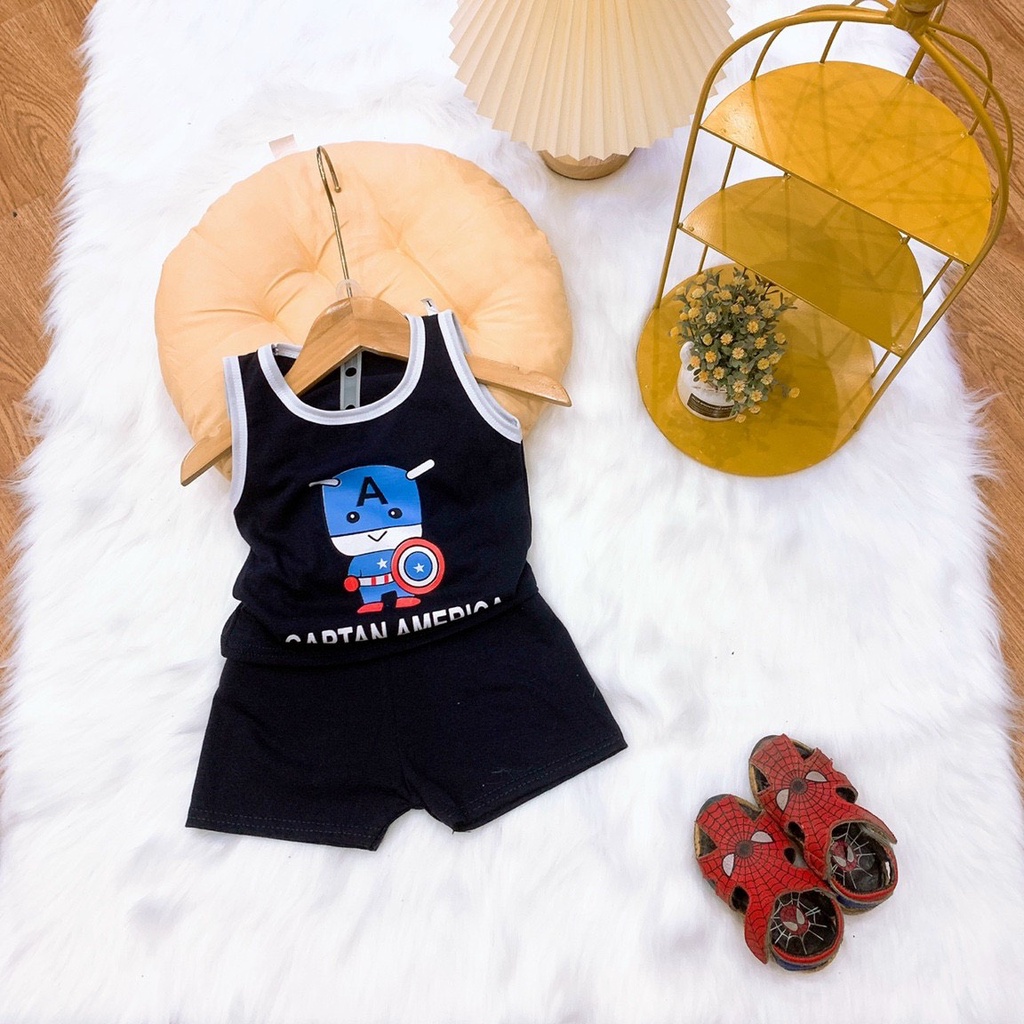 [XẢ HÀNG] Bộ Ba Lỗ Siêu Nhân Bé Trai Có Size Từ 7-19kg