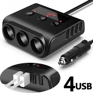 Tẩu Sạc 3 Cổng USB 3.0 12V 4 Cổng Có Đèn LED Cho GPS Điện Thoại