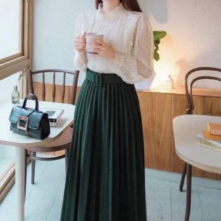 Chân váy xếp ly dáng dài - kèm đai - Form đẹp