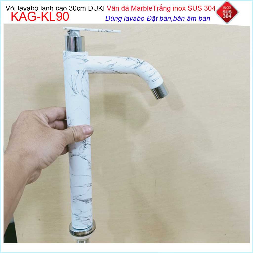 Vòi lavabo vân đá marble Duki KAG-KL90, vòi lavabo lạnh marble thủ công cao cấp cao 30cm