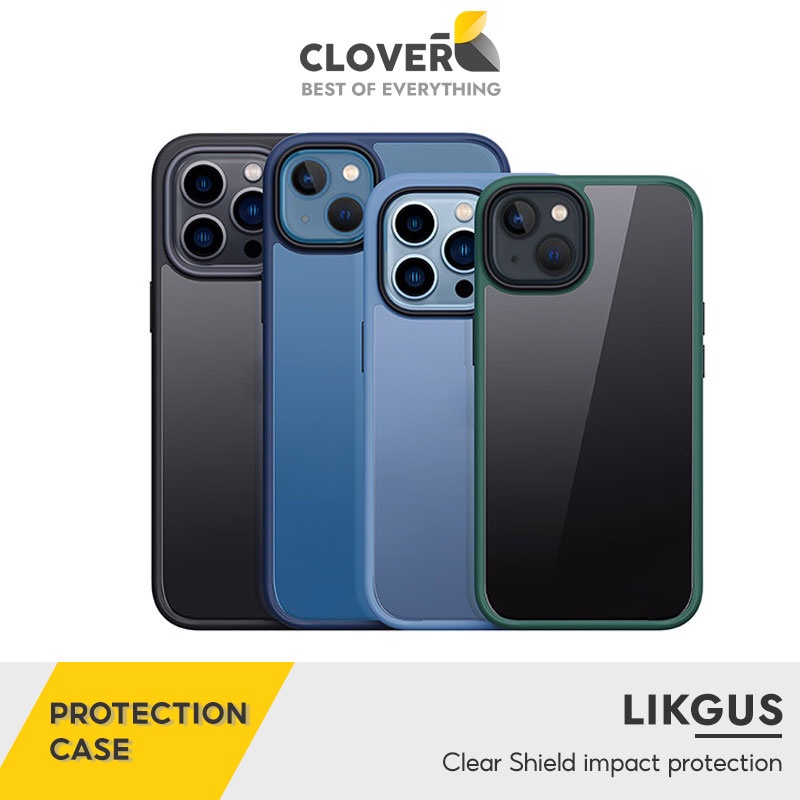 Ốp Lưng Trong Suốt LIKGUS Clear Shield Viền Màu Bảo Vệ Camera Chống Trầy Xước Tương Thích Với Sạc Không Dây Cho 13ProMax