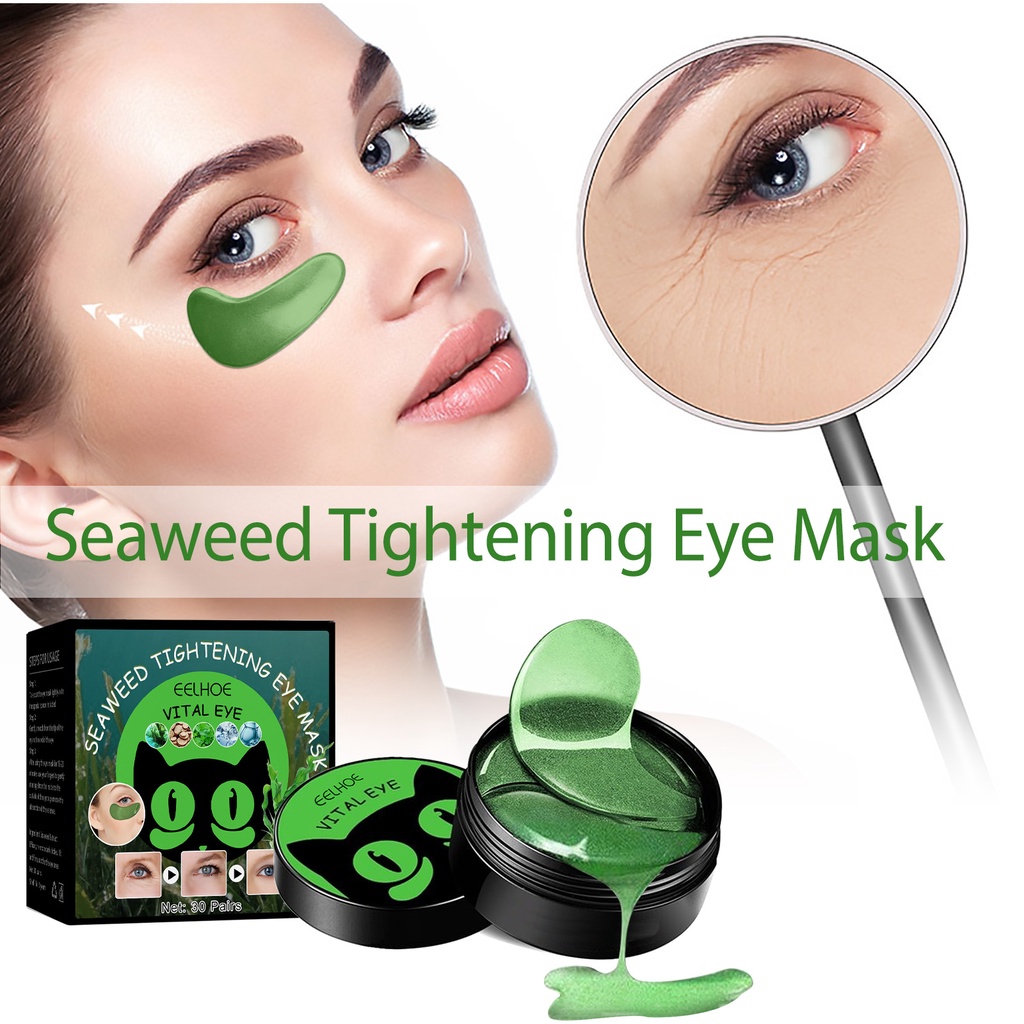 EELHOE Mặt Nạ Mắt Tinh Thể Làm Săn Chắc Rong Biển Mặt Nạ Mắt Loại Bỏ Quầng Thâm Trang Điểm Dưỡng Ẩm Chăm Sóc Mắt Làm Săn Chắc Loại Bỏ Nếp Nhăn-Ampere