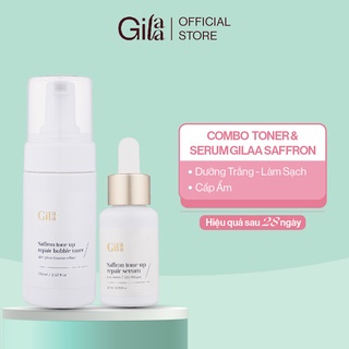 Bộ đôi Gilaa Nước cân bằng dạng bọt bong bóng 100ml & Tinh chất tươi dưỡng trắng 20ml