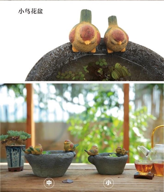 Chậu đá tiểu cảnh sân vườn thủ công hình thiên nga