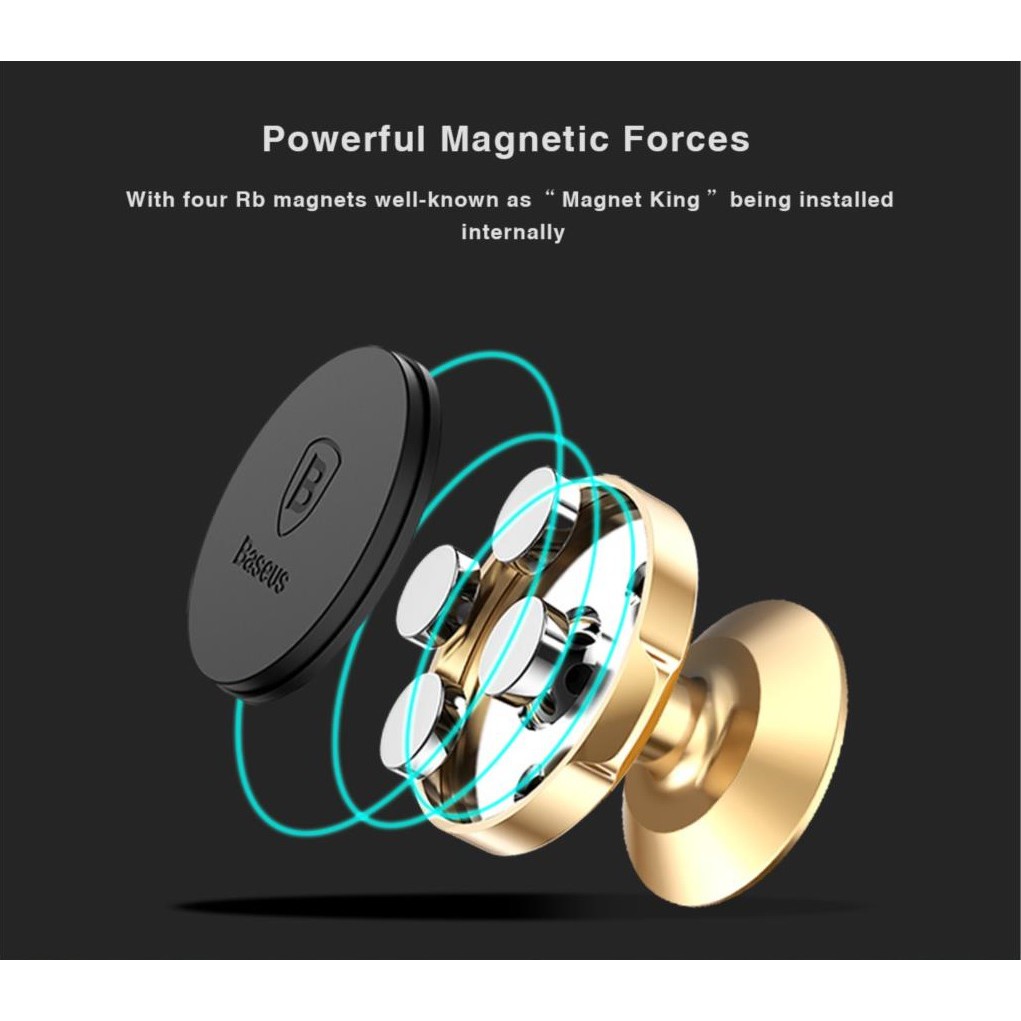 Giá đỡ điện thoại nam châm 360 độ cho ô tô chính hãng Baseus | BigBuy360 - bigbuy360.vn