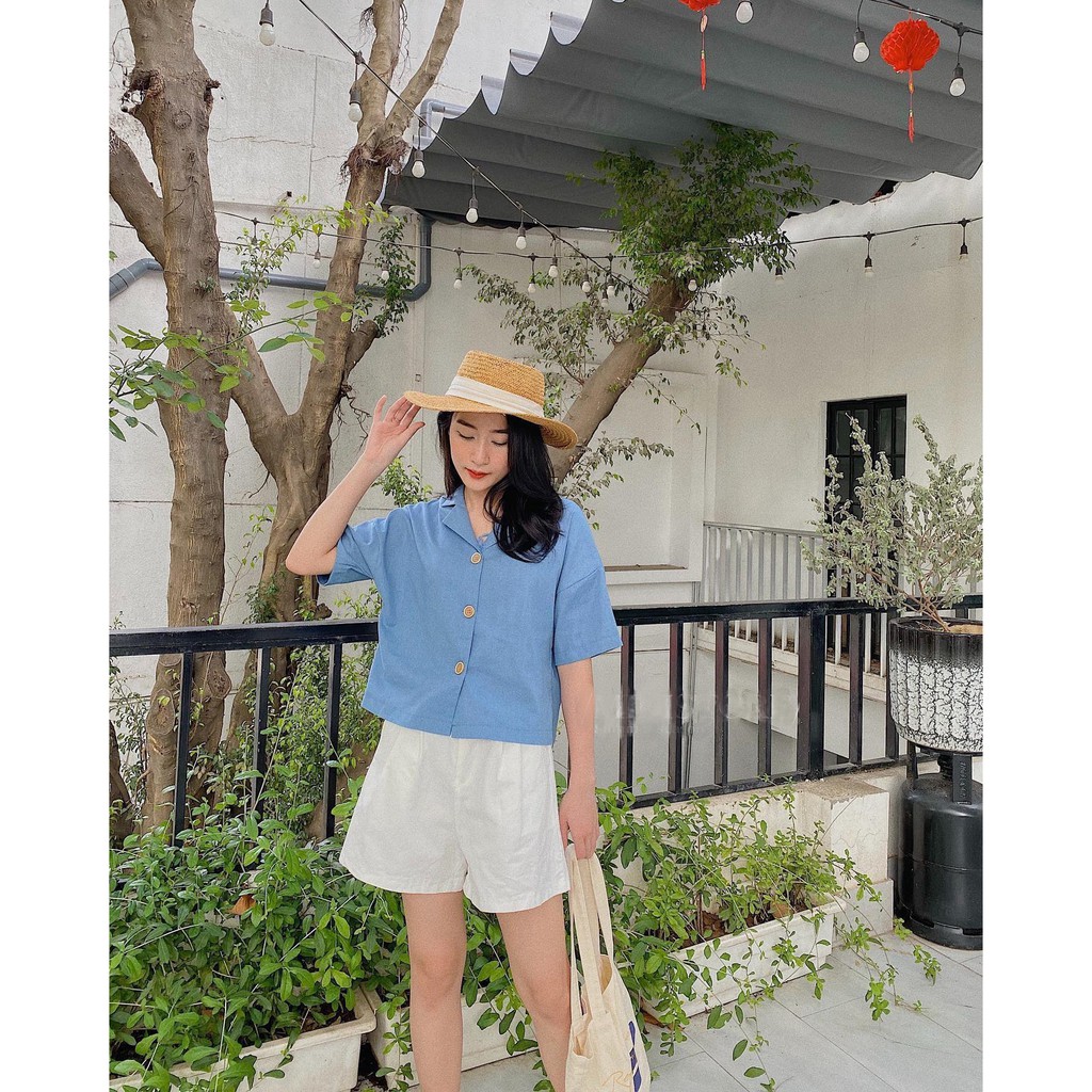 Áo Sơ Mi Nữ Công Sở Dáng Ngắn [xả lỗ] Chất Đẹp, Thấm Hút Mồ Hôi nana store | BigBuy360 - bigbuy360.vn
