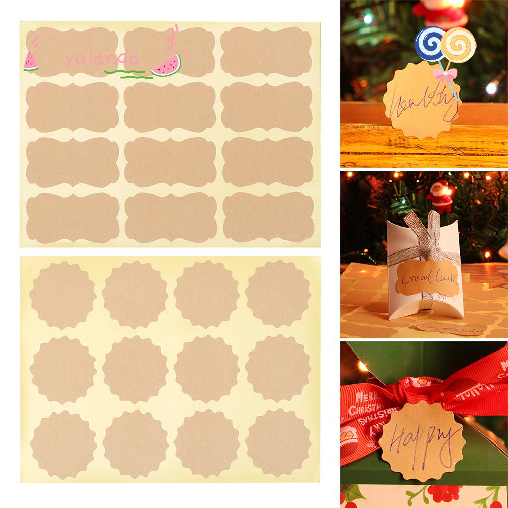 Set 60 / 120 Miếng Dán Trang Trí Túi Kẹo Bằng Giấy Kraft Thiết Kế Sáng Tạo