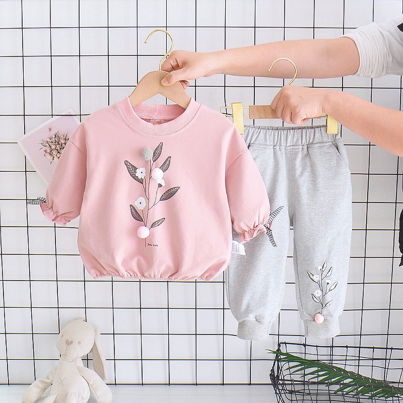 Bộ đồ trẻ em bé gái 3 tuổi 2 sơ sinh phong cách phương Tâyj