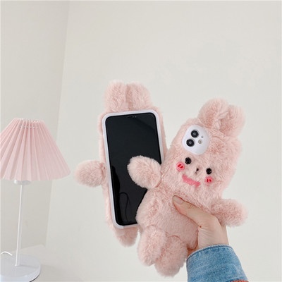 Ins gió lưới đỏ sang trọng hồng thỏ thích hợp iPhone11 Apple x Điện thoại di động vỏ xr dễ thương 8plus siêu dễ thương 7