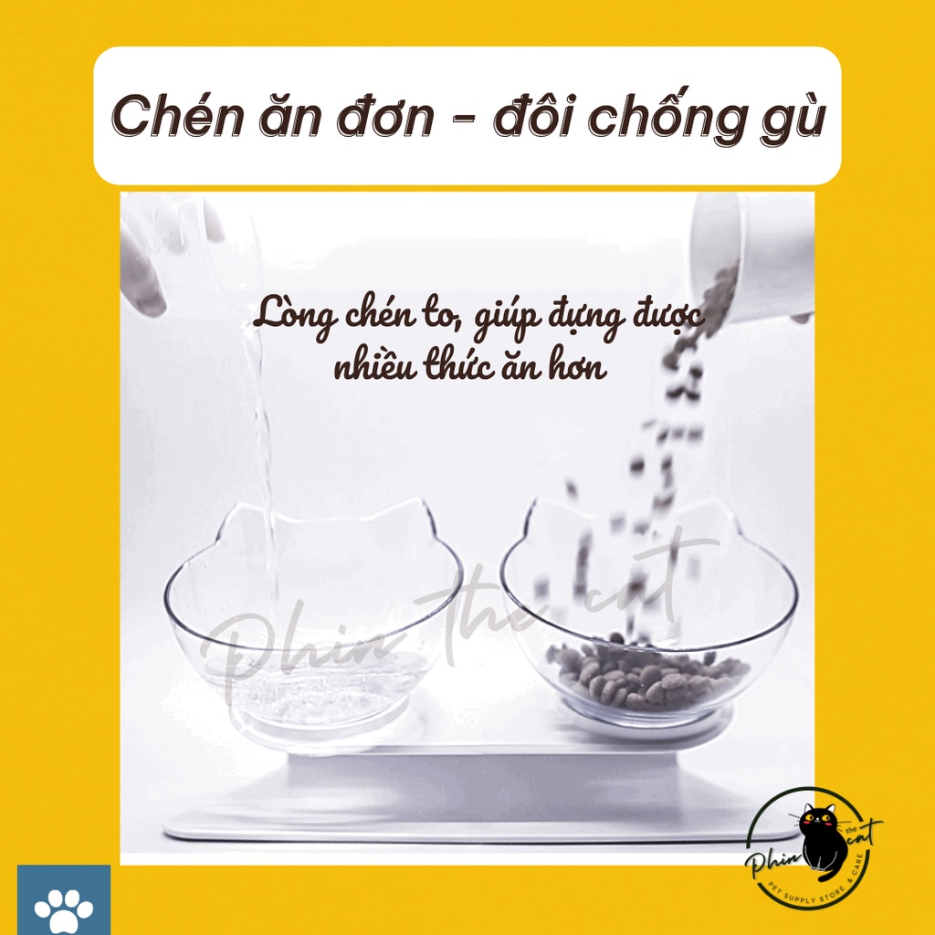 [Ảnh thật] Chén ăn đôi - đơn chống gù, dễ tháo lắp vệ sinh, bảo vệ cột sống Boss yêu | phinthecat