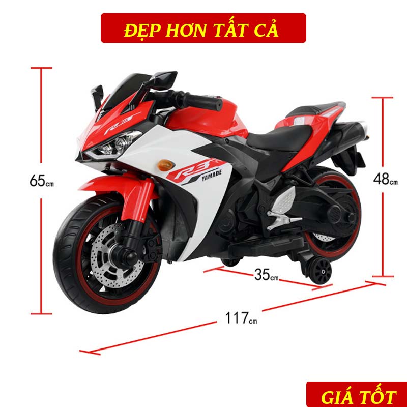 Xe Máy Điện Trẻ Em DUCATI R3 Cho Bé Từ 2 Tuổi Trở Lên Tải Trọng 40kg, Cực Chất, Kiểu Dáng Thể Thao